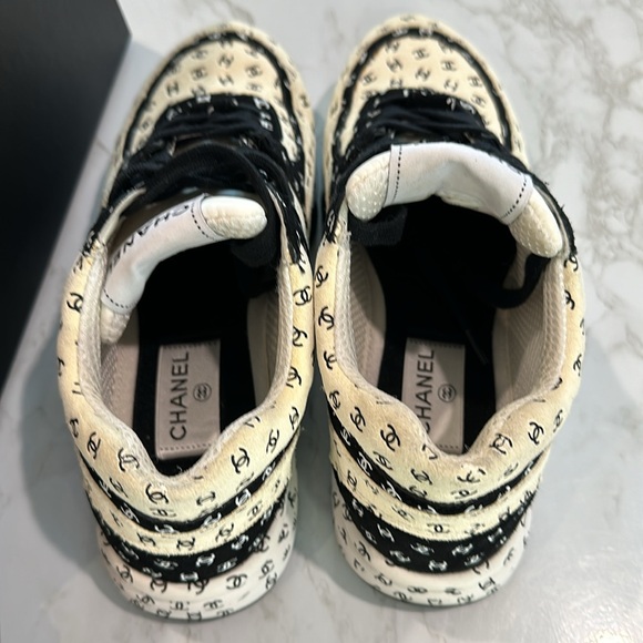 CHANEL logo mania suede sneakers size 38 - Picture 6 of 16